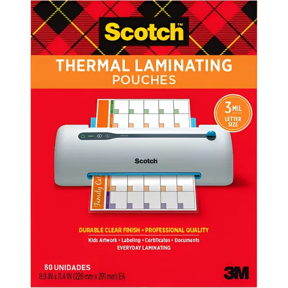 100 Papel Papelería Hoja Térmica Para Laminar Scotch