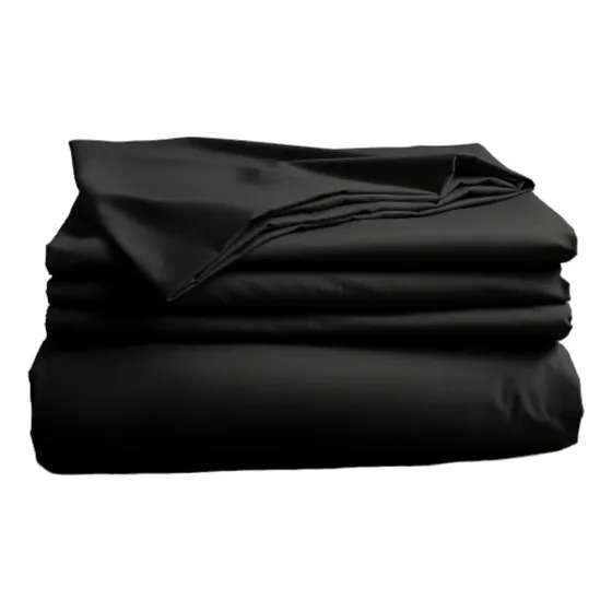 Juegos De Sabanas Unicolor 1/5 Plaza 105*190cm Diseño De La Tela Negro