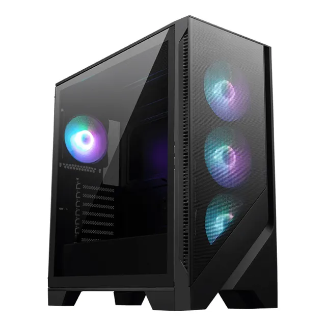 Gabinete Gamer MSI MAG FORGE 321R AIRFLOW ATX Media Torre 4 Fan Cristal Templado USB-C ARGB
