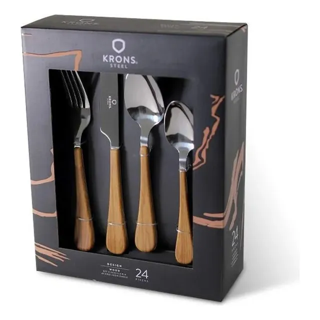 Set Cubiertos X 24 Piezas Wood - Stone