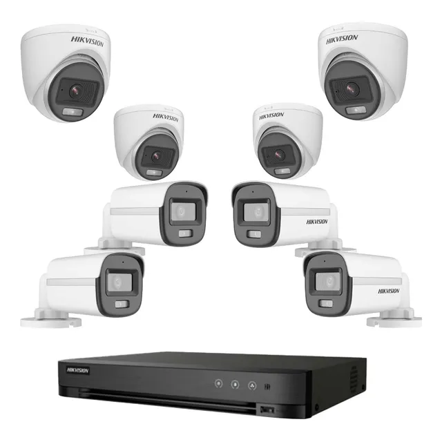 Kit Vigilancia 8 Camaras Hikvision 1080p 2mp, Colorvu, Audio
