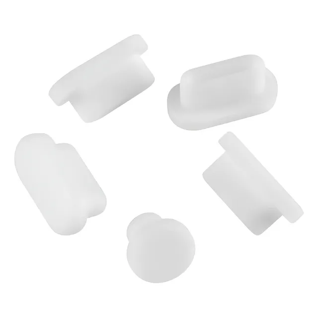 Tapon Silicona Antipolvo 5 Pzs Para Notebook Macbook Blanco