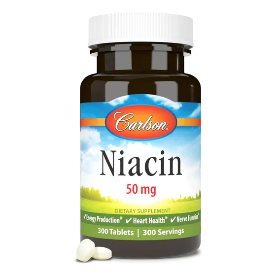 Carlson - Niacin, 50 Mg, Supports Cholesterol Metabolism, En