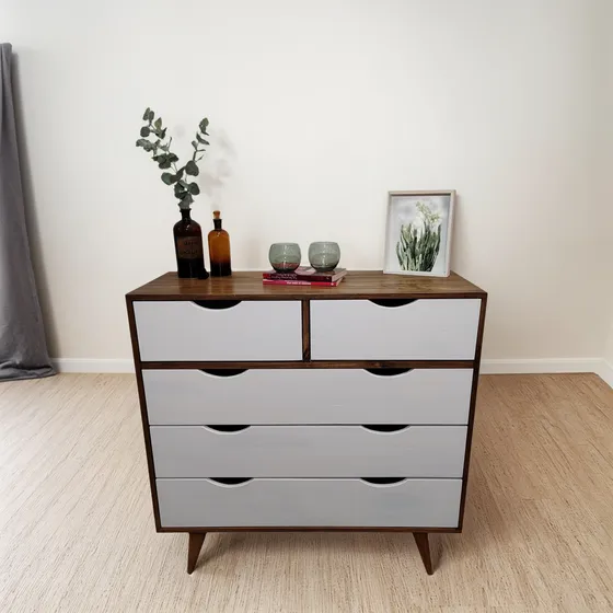 Cómoda Cajonera Chifonier Nórdica Madera Guía Metálica