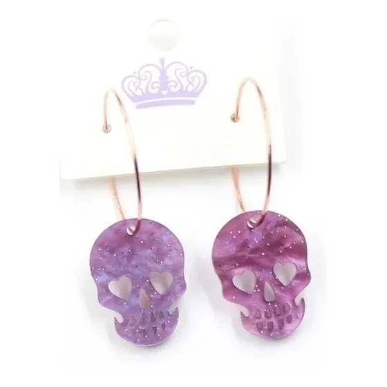 Aros, Aretes Argollas Calavera 