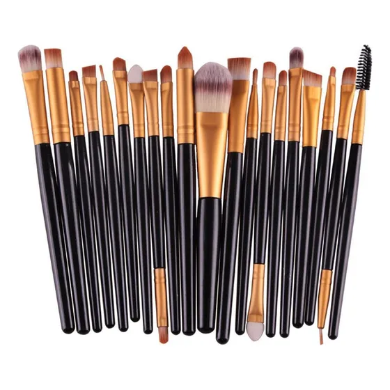 20 Pinceles Y Brochas Para Maquillaje Profesional + Largos