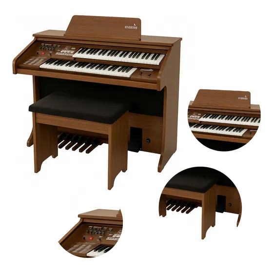 Orgao Eletronico Harmonia Novo Hs45 Lux Castanho