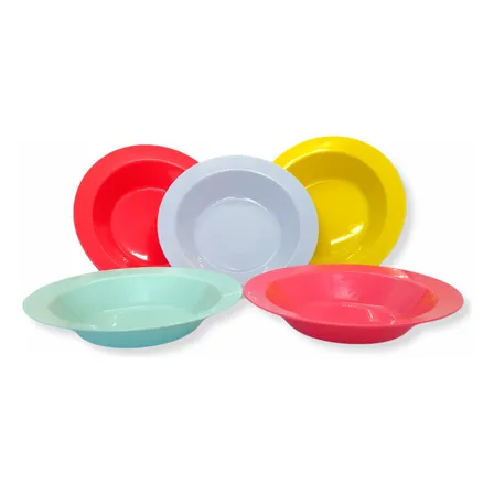 Kit 60 Pratos Fundo Redondo Plástico Para Refeições