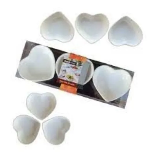 Set 3 Pocillos Porcelana Para Cóctel Forma Corazón