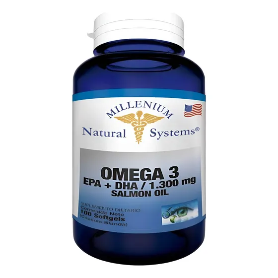 Omega 3 Epa + Dha - 1300mg Salmon Oil 100 Capsulas Blandas