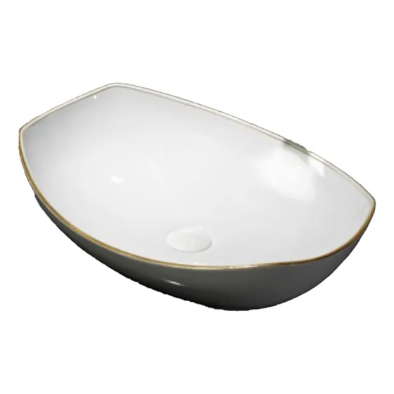 Lavabo Extendido Blanco Dorado - Banova