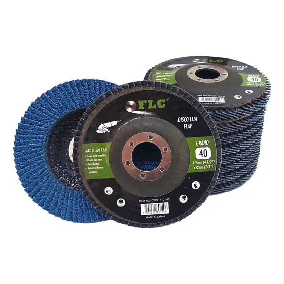 Disco Flap Grano 40 D4-1/2'' Para Metal Y Madera F L C X10pc Color Azul