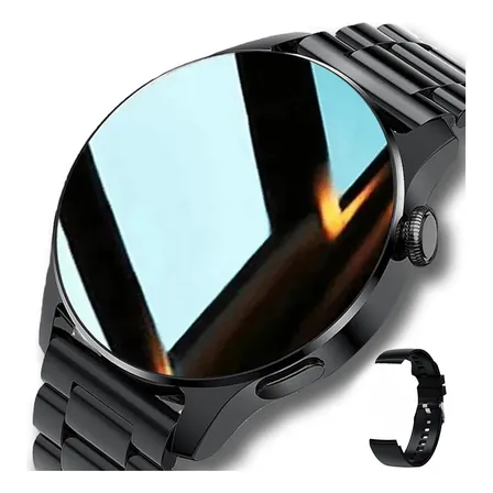 Reloj Inteligente Hombre Deportivo Negocios Moda Smartwatch Negro Milanés