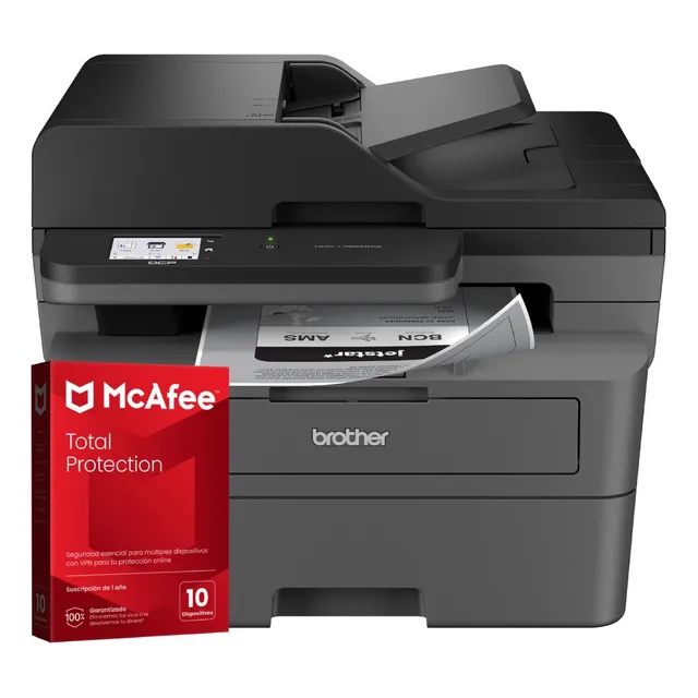 Multifuncional Brother Dcpl2660dw + Antivirus Mcafee Digital Negro