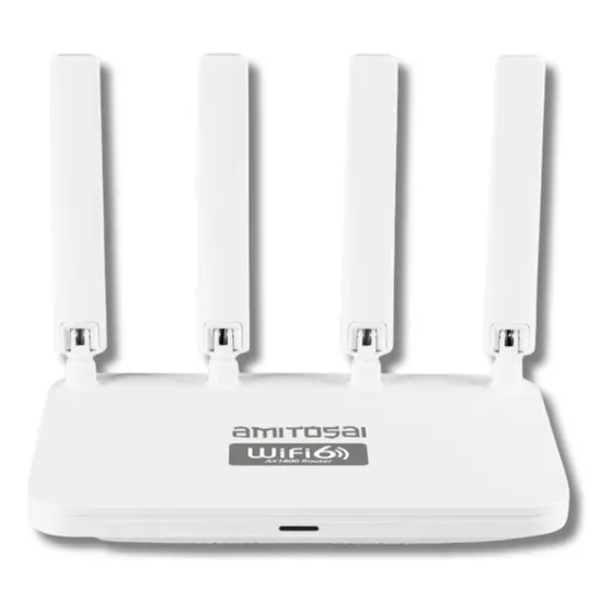 Router WI-FI 6 con 4 antenas rompemuros AX1800 repetidor mesh doble banda con 4 puertos Gigabit 1800mbps MTS-WALLBREAKER AMITOSAI