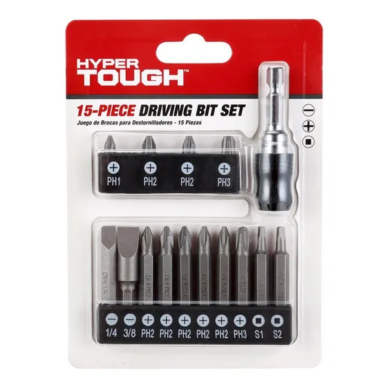 Hyper Tough Puntas Para Destornillador 15 Pzas