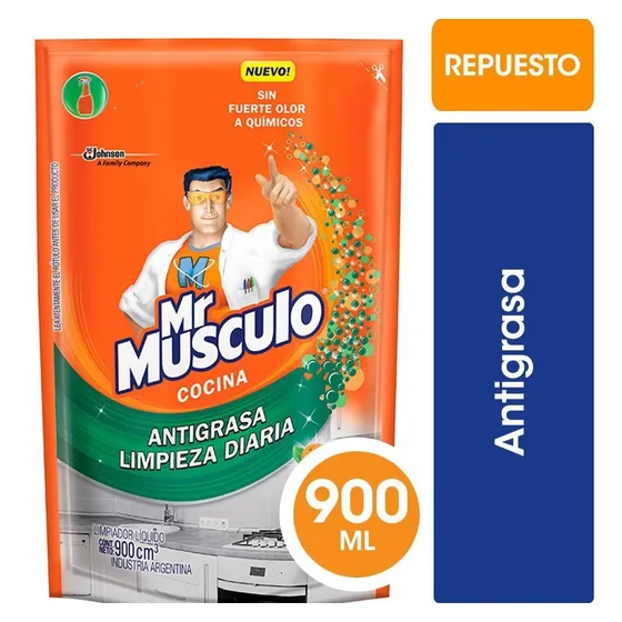 Limpiador Mr. Músculo Antigrasa Cocina Doypack 900 Ml