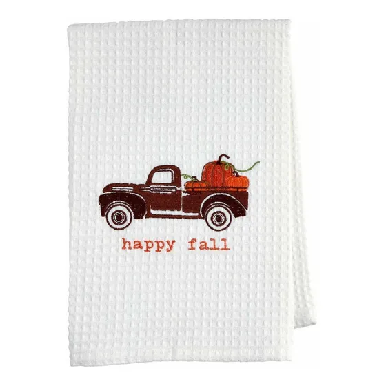 Mud Pie Toalla Gofre Accion Gracia Otoño Feliz 25 X 16 