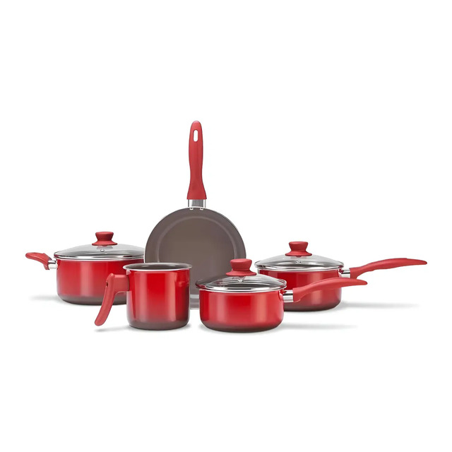 Conjunto De Panelas Ceramic Life Easy Brinox Vermelho 5 Pçs Conjunto De Panelas Ceramic Life Easy Brinox Vermelho 5 Pçs