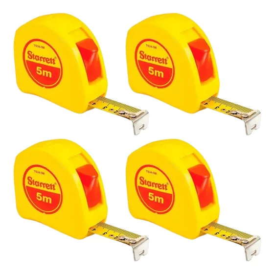 Kit 4 Trena Starrett 5 Metros Mm E Pol Largura Da Fita 19mm
