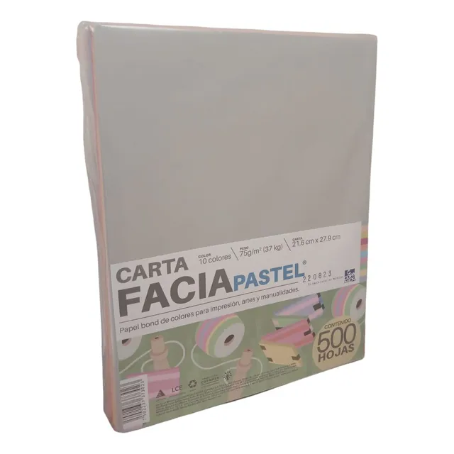 Papel Facia Pastel Mix Carta Paquete Con 500 Hojas