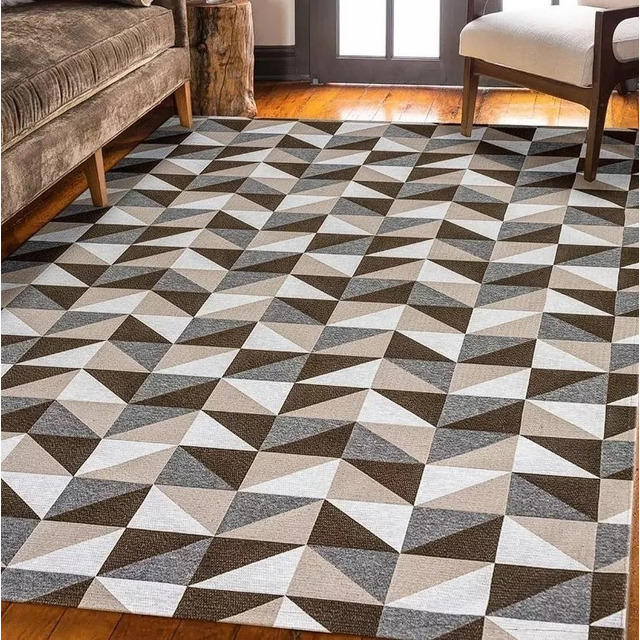 Tapete Jacquard 2 X 1,40 Antiderrapante Moderno Geométrico Tapete Jacquard 2 X 1,40 Antiderrapante Moderno Geométrico