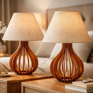 MDF STORE2 Abajur De Madeira Criado Mudo Decoração Para Quartos