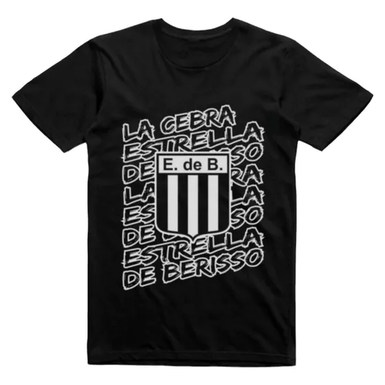 Remera Infantil Puro Algodon Negra Estrella De Berisso