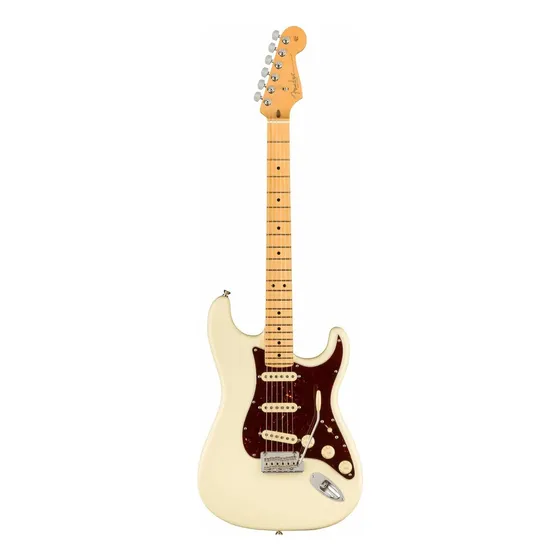 Guitarra elétrica Fender American Professional II Stratocaster de amieiro olympic white brilhante com diapasão de bordo