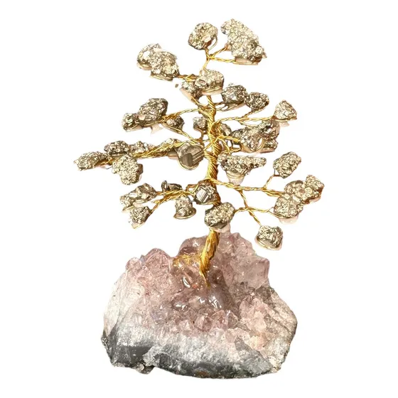 Árvore Pedra Pirita, Base Drusa Ametista - Prosperidade