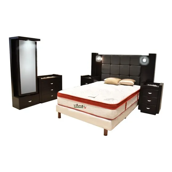 Recámara 6 Pzs. Con Iluminación Mod. Capri, Incluye Base Mat