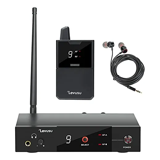 Sistema Inalámbrico De Monitor Uhf Levusu Con Auriculares,
