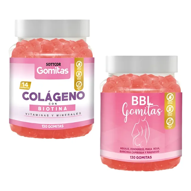 Aguaje Bbl En Gomitas + Colageno Con Biotina Sottcor Pack 2