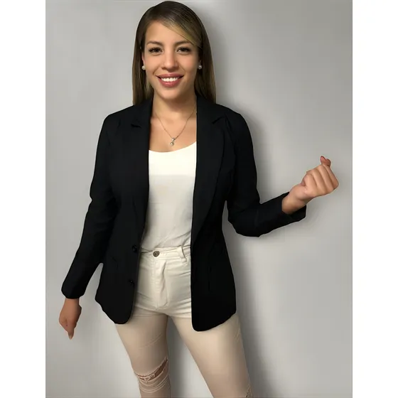 Saco Blazer De Mujer En Bengalina Entallada