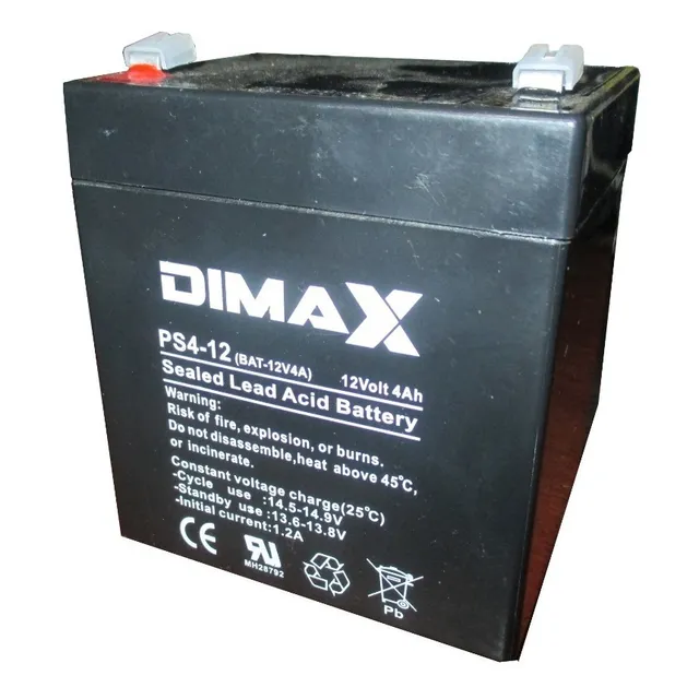 Batería Seca Recargable 12v 4a Dimax Bat-12v4a Alarmas