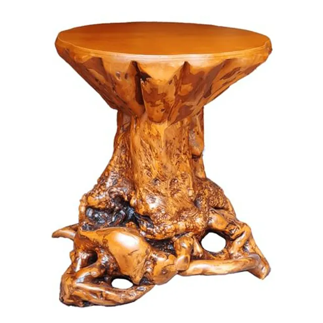 Mesa De Tronco De Árbol Rústico | Madera Única De Raíz | Mes