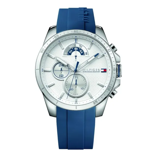 Tommy Hilfiger Hombre Cuarzo Azul Correa De Caucho 1791349