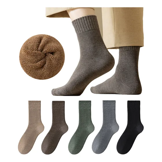 5 Pares Calcetines De Mian Gruesos Y Cálidos En Invierno