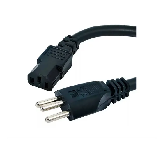 Cabo De Força 5 Metros Tripolar Fonte Pc Reforçado Kit 3pçs