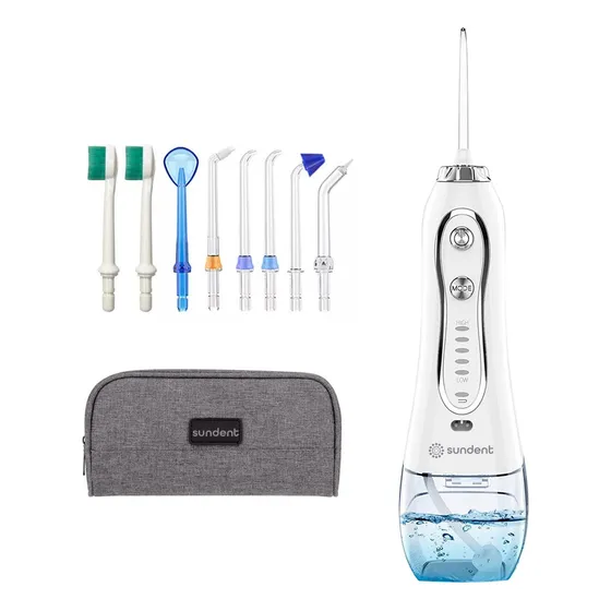 Irrigador Dental Recargable Sundent Limpieza Bucal con Set Accesorios