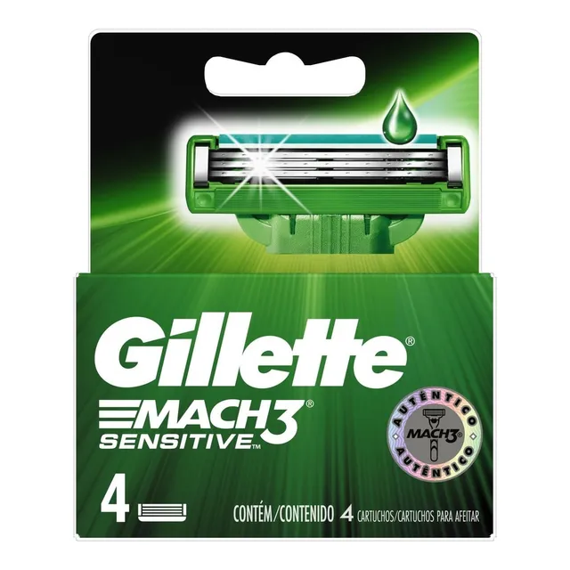 Cartuchos para Máquina de Afeitar Gillette Mach3 Sensitive 4 Cartuchos