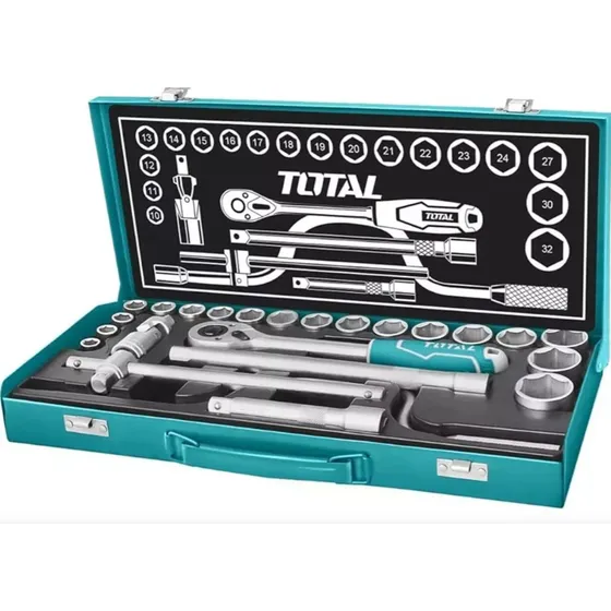 Juego De Dados Total 24 Piezas Encastre 1/2 Industrial THT121242