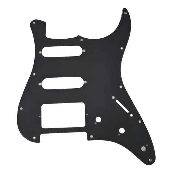 Pickguard Guitarra Stratocaster 2 Pastillas Simples Negro Diseño Lisa