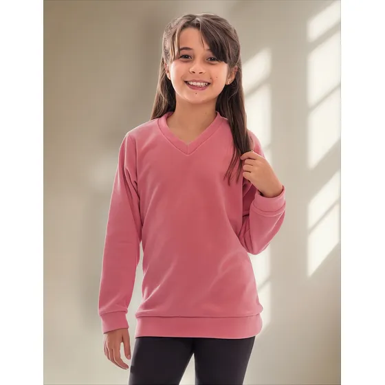 Blusa Suéter Alongado Microsoft Infantil Menina