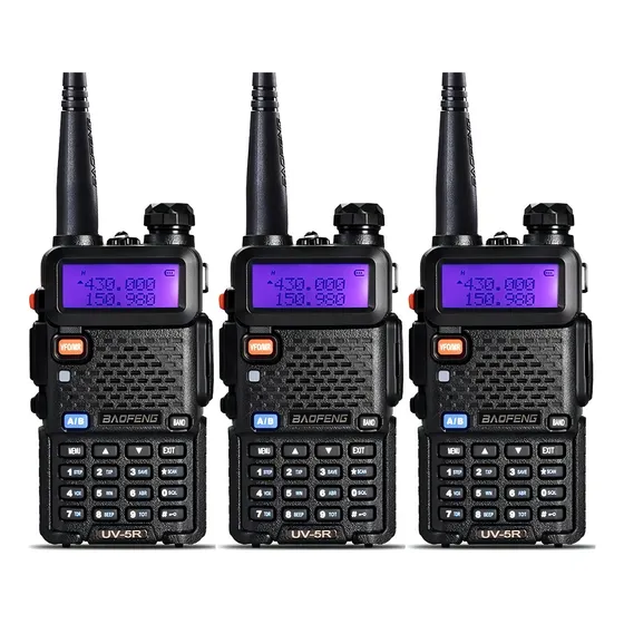 Kit 3 Radio Comunicador Walk Talk Baofeng Dual Band Uv5r