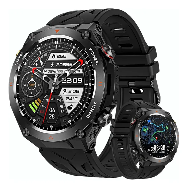 Reloj Smart Watch Hombre Gps Satelital Militar Redondo