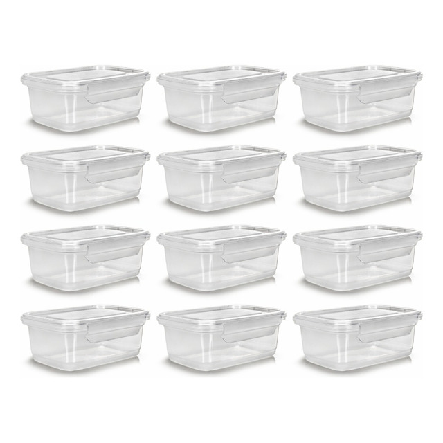 Pote Com Trava Micro E Freezer 1000ml Kit C12u Reutilizável Pote Com Trava Micro E Freezer 1000ml Kit C12u Reutilizável