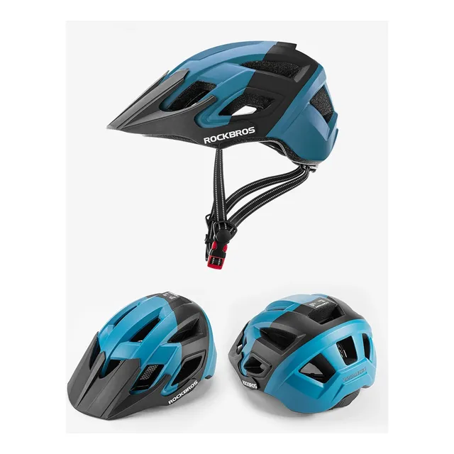 Casco De Bicicleta Mtb Rockbros Azul Y Rojo