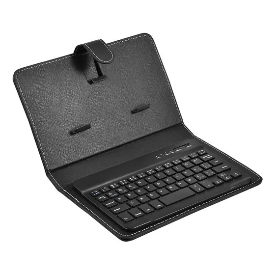 - Teclado Sem Fio Com Capa De Couro Pu Para Mesa De Smartpho