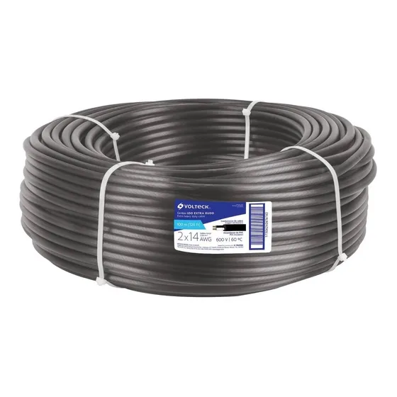 Cordon 2 Conductores Cal. 2 X 14 Awg Voltech 40004 Color de la cubierta Negro